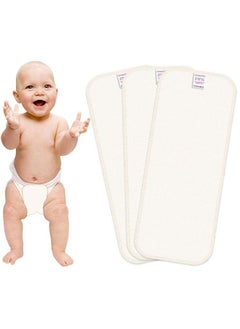 BEMBIKA 4 Layer Viscose Bamboo Fiber Inserts Liners Natures Cloth Diaper Liner Wetfree Reusable Washable Cotton Diaper Nappy Inserts For Baby Cloth Diapers (Set Of 3)  - Image 1