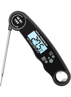 IBAMA Digital Meat Thermometer Food Thermometer With Lcd Magnet And Corkscrew Ipx6 Super Waterproof Kitchen Cooking Thermometer Probe For Baking Oven Fryer Candy Grill Bbq And Turkey Black  - Image 1
