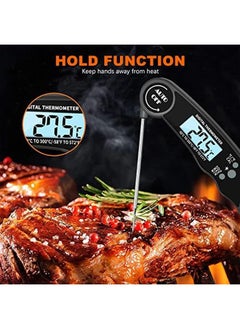 IBAMA Digital Meat Thermometer Food Thermometer With Lcd Magnet And Corkscrew Ipx6 Super Waterproof Kitchen Cooking Thermometer Probe For Baking Oven Fryer Candy Grill Bbq And Turkey Black  - Image 4