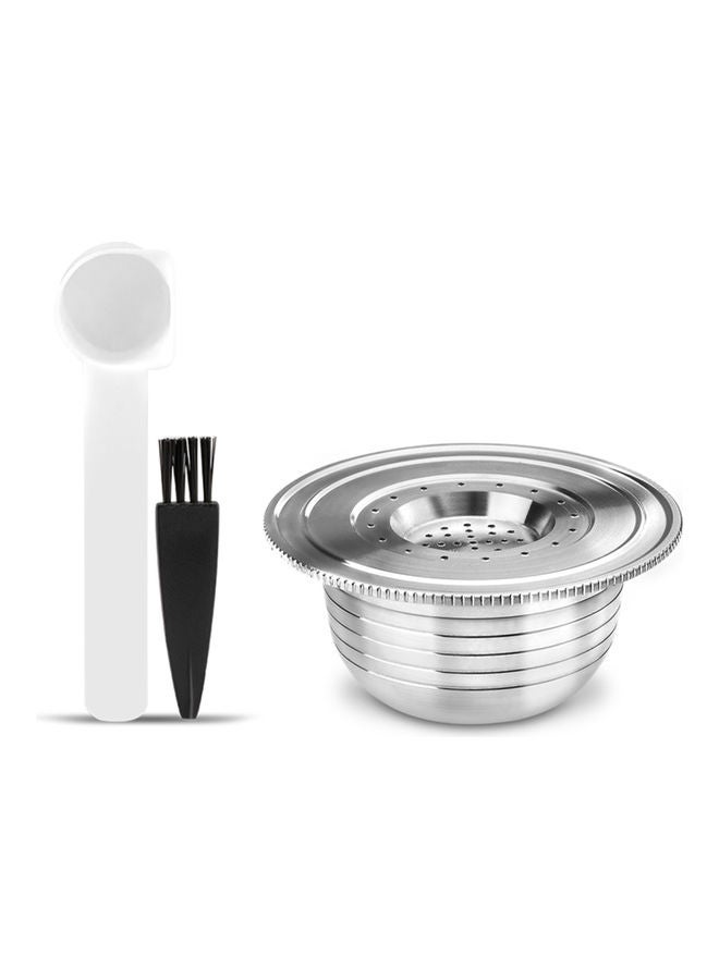 Coffee Capsule With Spoon And Brush Silver/Black