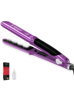 DORISILK DORISILK 2 in 1 Ceramic Straightener and Curler Professional Dual Voltage Flat Iron Purple 