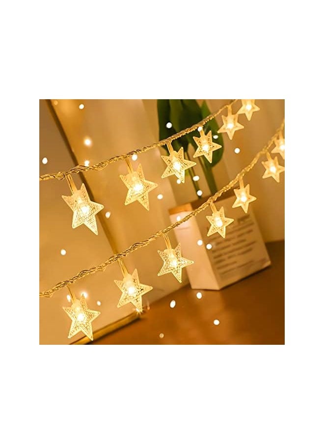 The Bros 40 LED Star String Lights 20 FT Fairy Christmas Lights Battery Operated for Indoor & Outdoor, Party, Wedding and Holiday Decorations Warm White  - Image 2