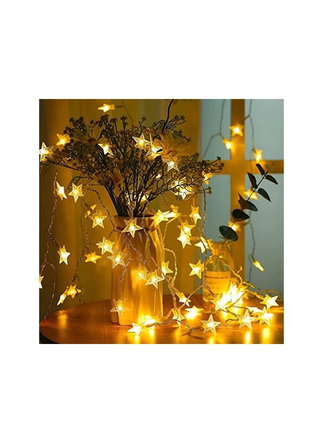 The Bros 40 LED Star String Lights 20 FT Fairy Christmas Lights Battery Operated for Indoor & Outdoor, Party, Wedding and Holiday Decorations Warm White  - Image 4