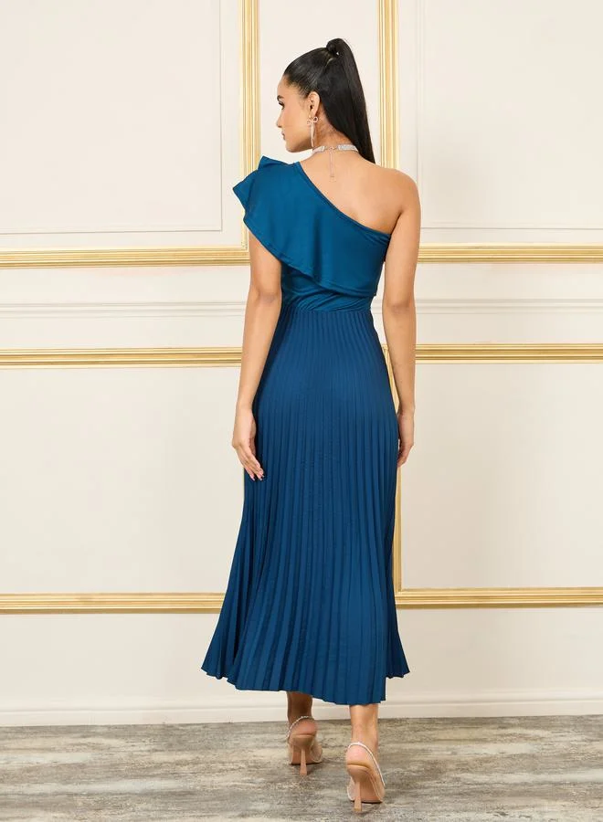 Styli Ruffled One-Shoulder Dress