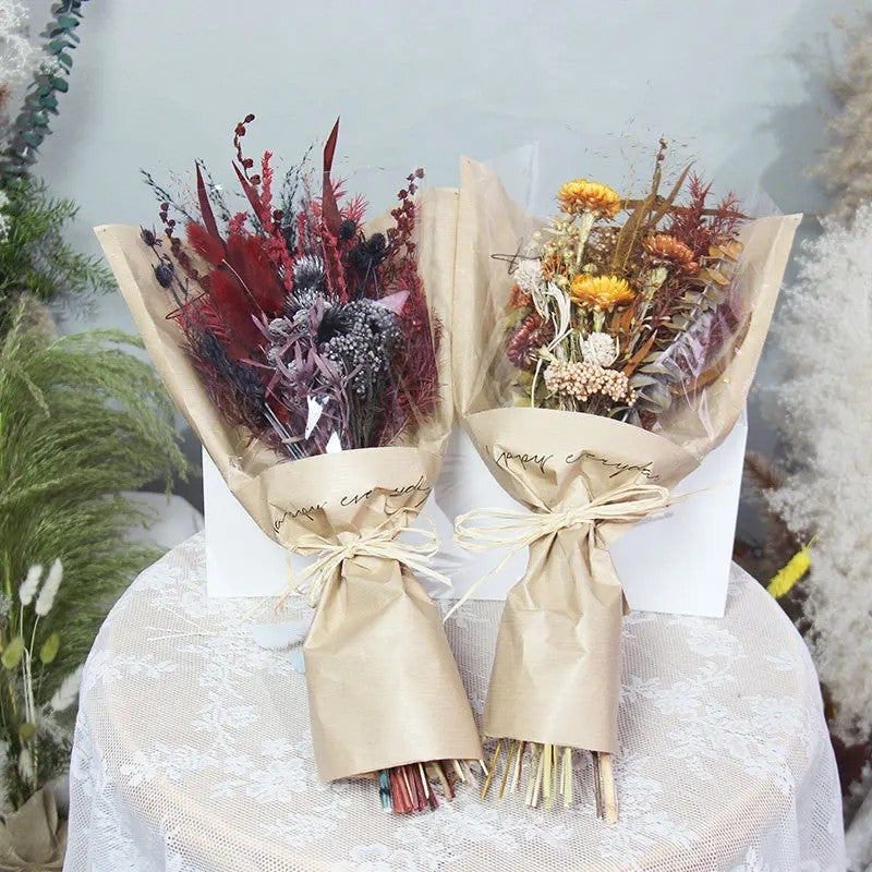 Bluejw TC Dried Flower Arrangement – Decorative Dry Flower Bouquet with Natural Dried Plants in Eco-Friendly Kraft Paper, Perfect Valentine’s Day Decoration - Image 2