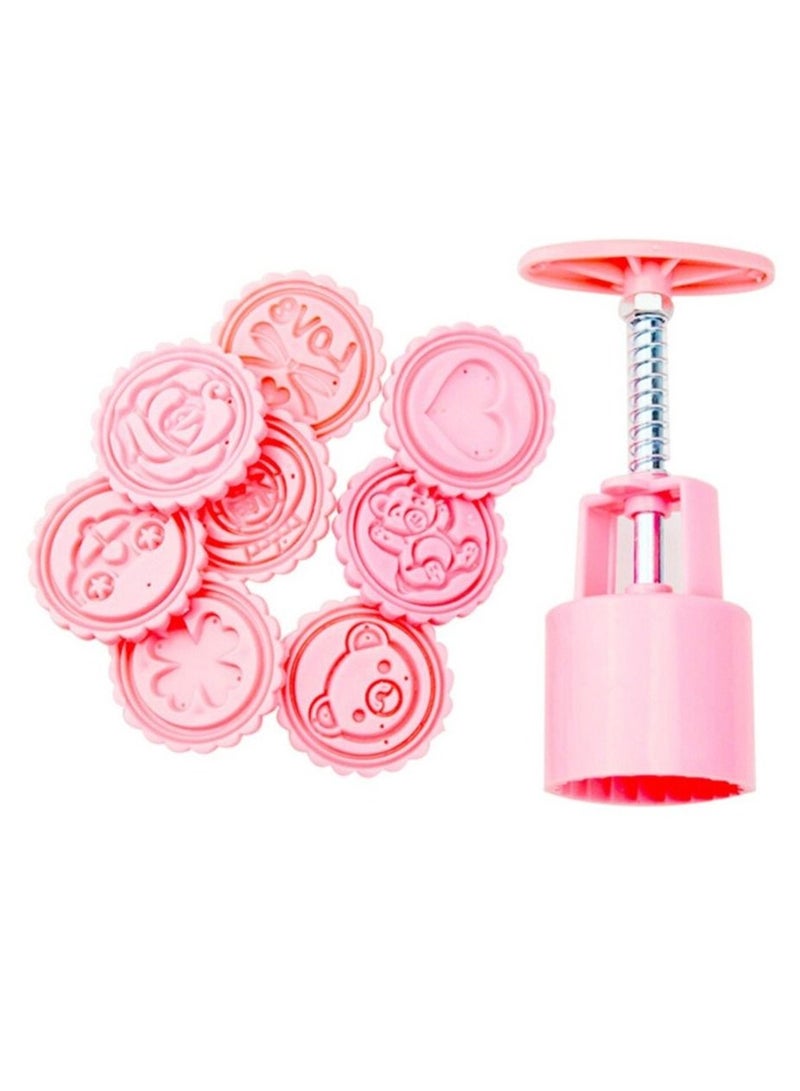 Powerful Mooncake Mold Mid-autumn Festival Hand Press Moon Cake Cutter Molds Set - Image 3