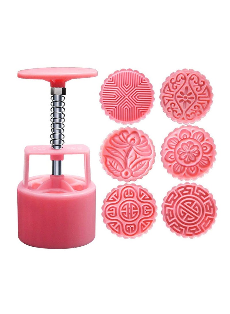 Powerful Mooncake Mold Mid-autumn Festival Hand Press Moon Cake Cutter Molds Set - Image 1