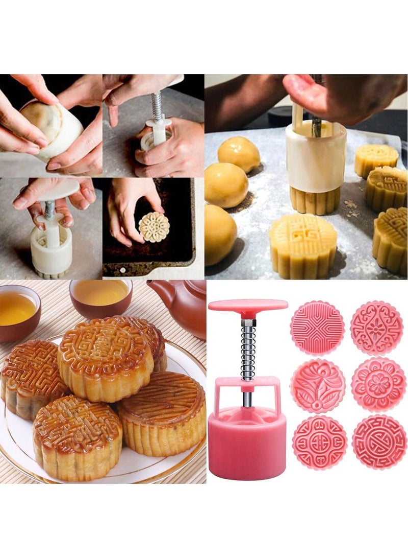 Powerful Mooncake Mold Mid-autumn Festival Hand Press Moon Cake Cutter Molds Set - Image 5