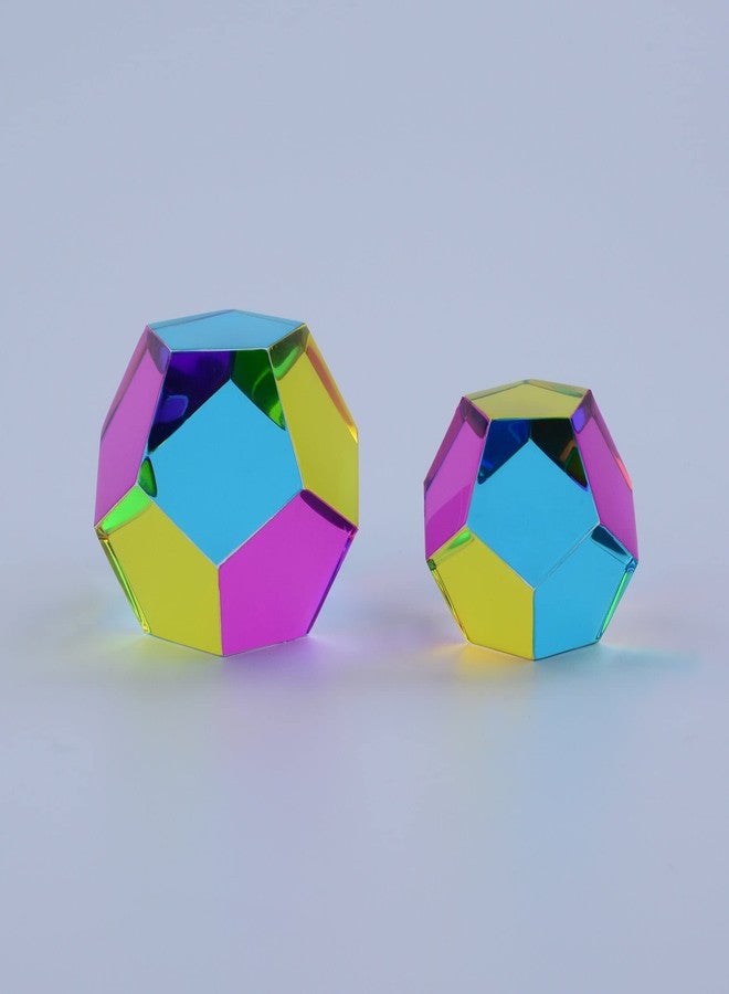 CMY Cubes The Mundus (30mm) - Cyan, Magenta & Yellow Polyhedron - Subtractive Color Mixing Optical Dodecahedron - Teaches Subtractive Color Mixing - Educational, Physics & Kinetic Art Desk Object - Image 3