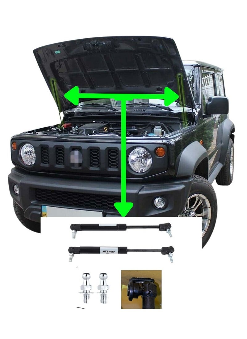 Generic - Jimny.mall Suzuki Jimny Hydraulic hood struts conversion kit | JB64 JB74 Bonnet Damper Gas Strut Lift Supports Shock Absorber | DIY Suzuki Jimny modification | Bolt on kit for Jimny 2018-2023 - Image 1