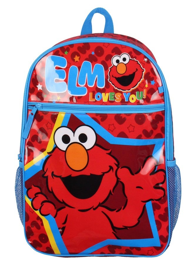 INTIMO Sesame Street Elmo Loves You Star Dual-Compartment Front Pocket Backpack Bag - Image 1