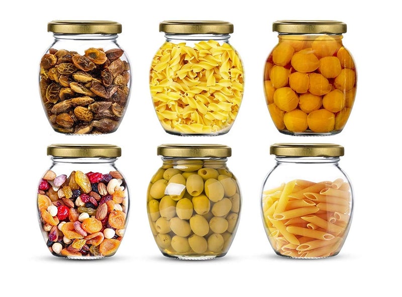 Brezzycloud Glass Kitchen Jar Set - 400 Ml, 6 Pieces, Multicolor - Image 1