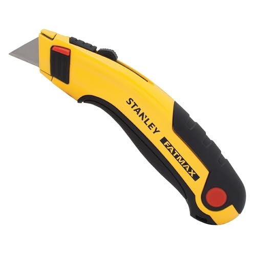 Stanley - FatMax STANLEY 0-10-778 FATMAX® RETRACTABLE Utility Knife With 5 Blades, Push-Button Blade Change For Quick,Tool-Free Blade Change, Contoured Handle With Soft Touch Panels, Interlocking Nose Design, Yellow - Image 2