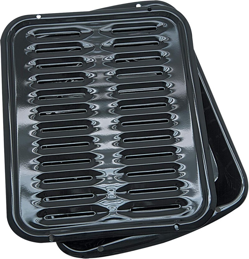 Range Kleen BP102X 2 Piece Heavy Duty Porcelain Air Fry, Bake and Broil Pan - Image 3