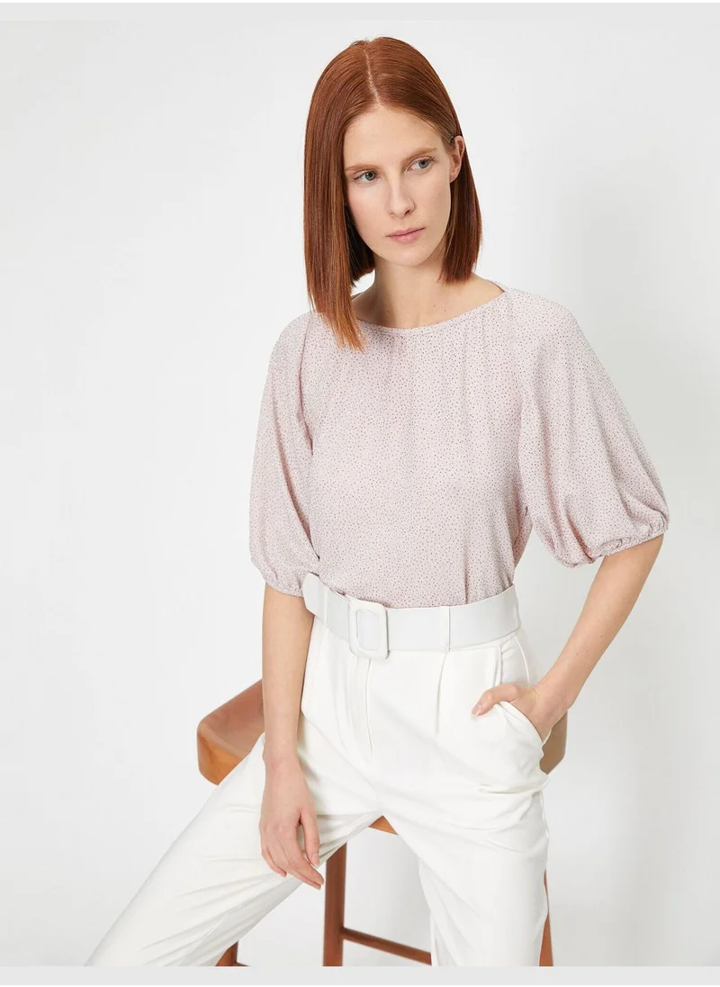 كوتون Crew Neck Blouse