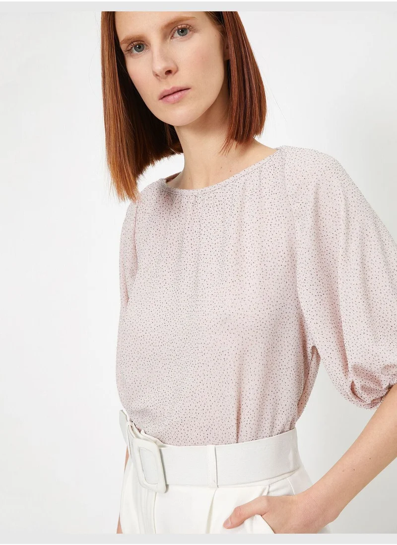 كوتون Crew Neck Blouse