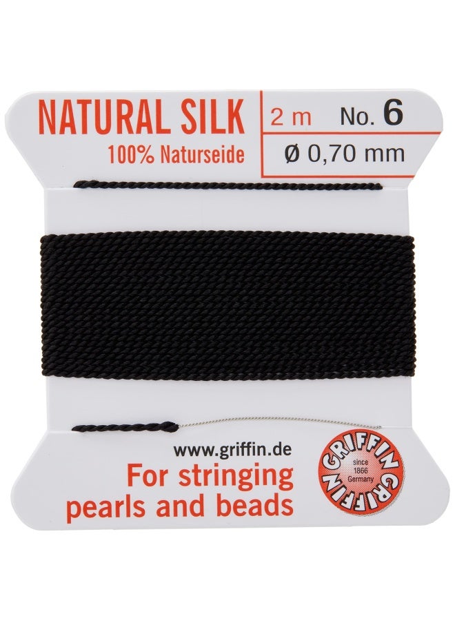 Griffin Bcsbk06G Silk Beading Cord And Needle  Size 6  Jet Black