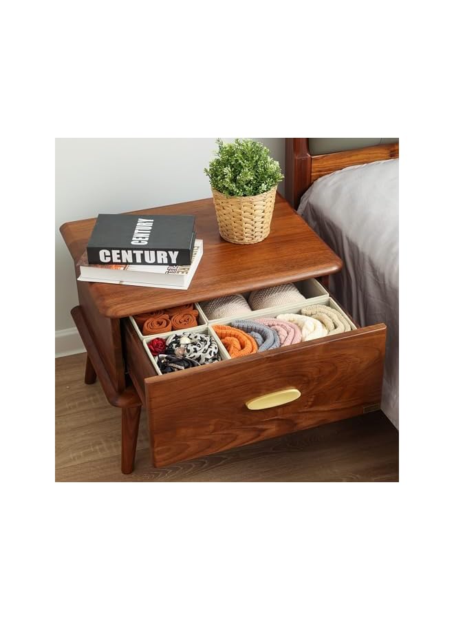 Green Tiger 6 Pack Drawer Organizers for Clothing, Dresser Drawer Organizer Clothes, Fabric Foldable Closet Organizers and Storage Basket Bins for Clothes, Underwear, Bras, Socks (Light Grey) - Image 4