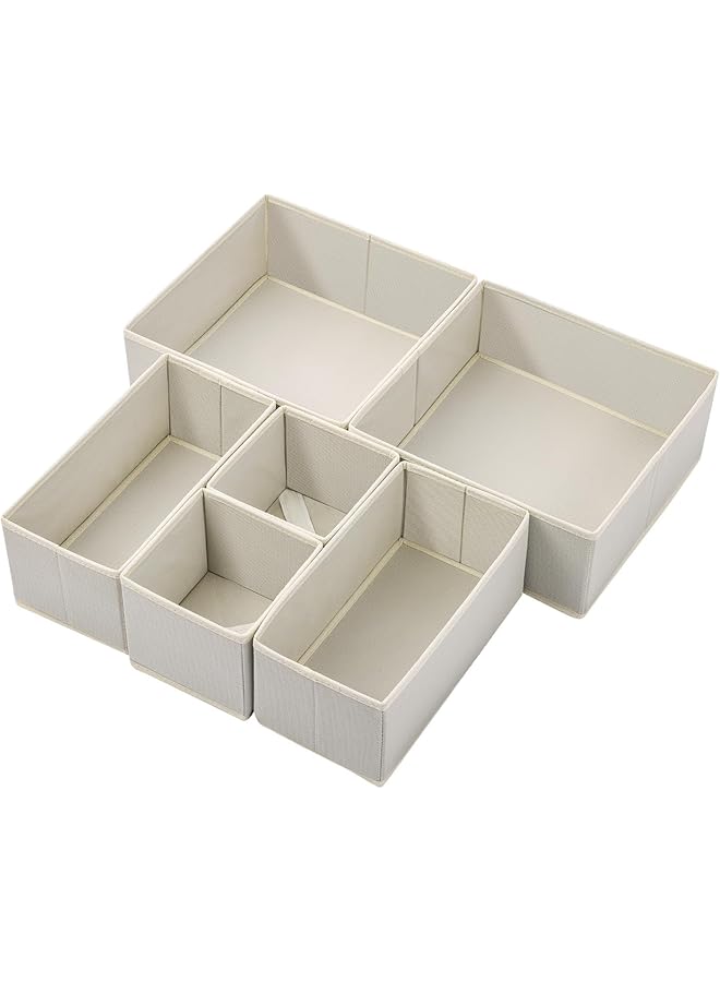 Green Tiger 6 Pack Drawer Organizers for Clothing, Dresser Drawer Organizer Clothes, Fabric Foldable Closet Organizers and Storage Basket Bins for Clothes, Underwear, Bras, Socks (Light Grey) - Image 1