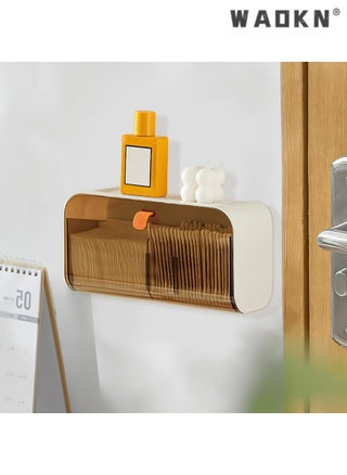 Wall-mounted light luxury transparent storage box with free division, multi-purpose for sanitary napkins and cosmetics, equipped with a convenient open-and-close lid（brown） - pzsku/ZCC81EDD3D8010B77A22BZ/45/_/1735981484/d6aa5b76-2061-4431-a898-66f4ed3d31ff
