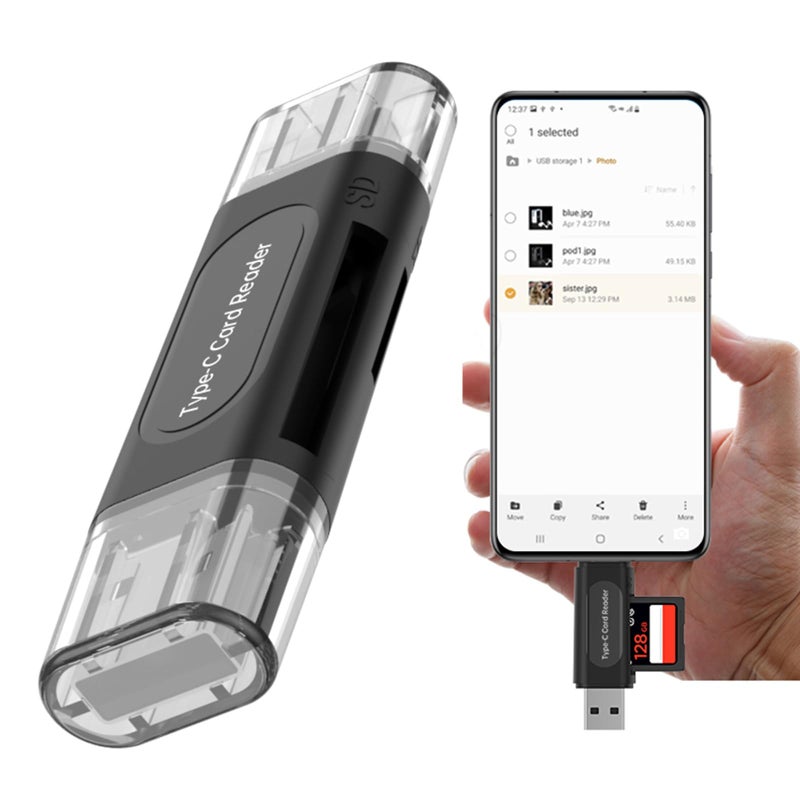 USB C SD TF Card Reader 128GB Travel Friendly Shockproof No Software Needed - Image 3