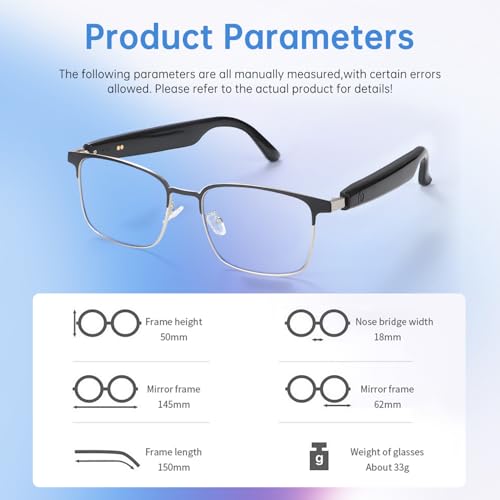 Tulbeys Smart Glasses for Men Women, Bluetooth Glasses with Photochromic Lenses, Open Ear Design, Build-in Mic Speakers, Hands-Free Audio Glasses for Music Call, Ideal for Working Relaxing - Silver - Image 3