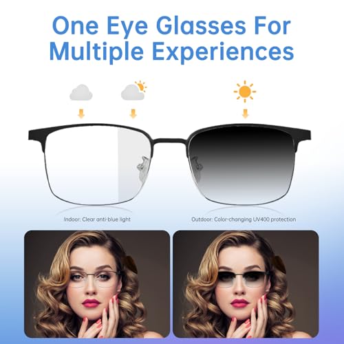 Tulbeys Smart Glasses for Men Women, Bluetooth Glasses with Photochromic Lenses, Open Ear Design, Build-in Mic Speakers, Hands-Free Audio Glasses for Music Call, Ideal for Working Relaxing - Silver - Image 2