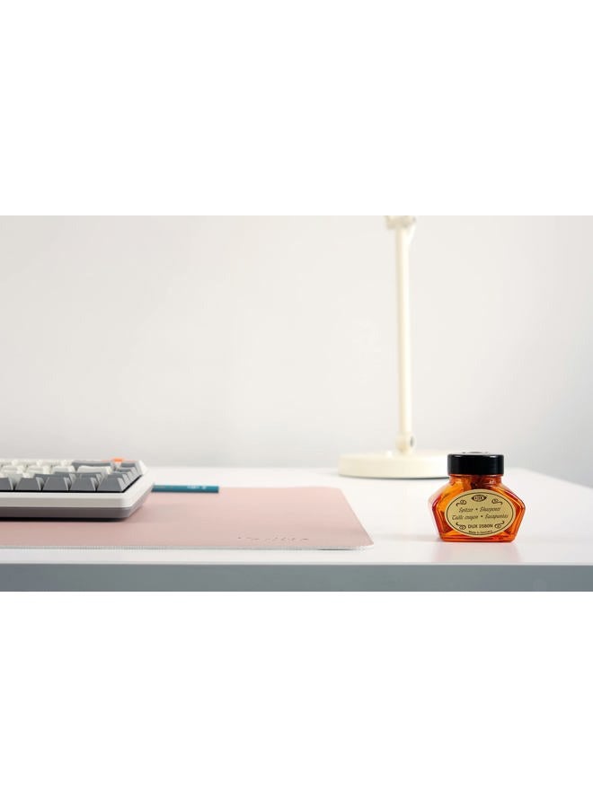 NODITO DeskPaw Dual-Sided Leather Desk Pad,Blotter for Laptop Computer,Mouse Pad,Writing,Drawing,Arts and Craft Mat (Pink/Silver, 17x35”) - Image 3