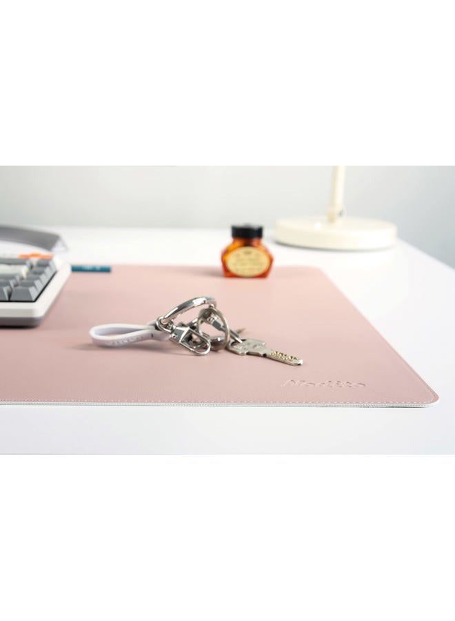 NODITO DeskPaw Dual-Sided Leather Desk Pad,Blotter for Laptop Computer,Mouse Pad,Writing,Drawing,Arts and Craft Mat (Pink/Silver, 17x35”) - Image 4
