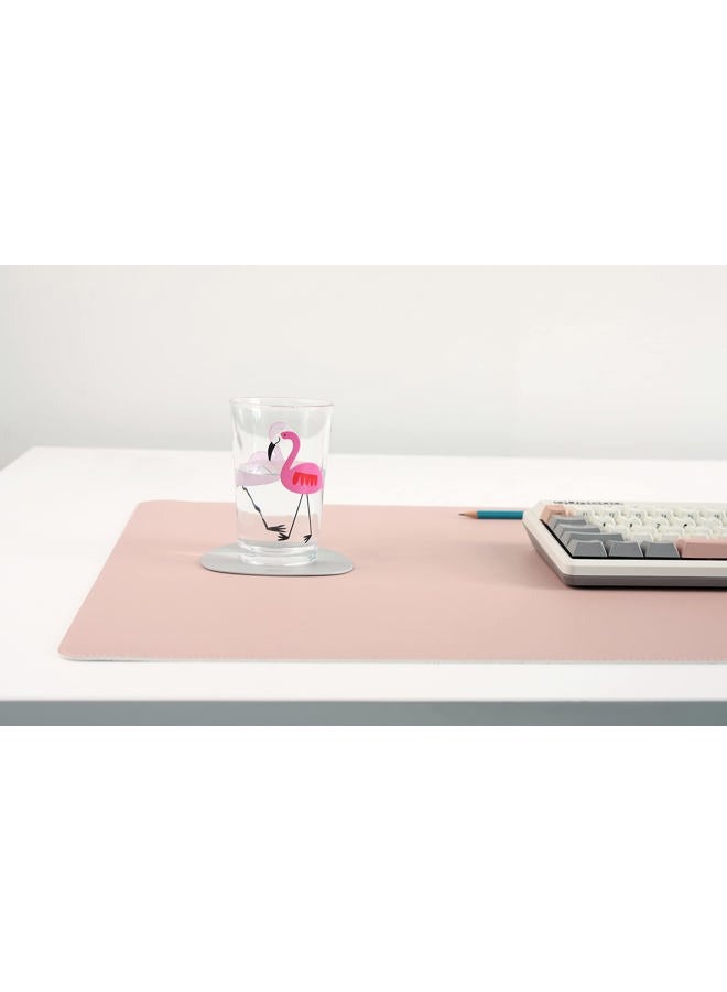 NODITO DeskPaw Dual-Sided Leather Desk Pad,Blotter for Laptop Computer,Mouse Pad,Writing,Drawing,Arts and Craft Mat (Pink/Silver, 17x35”) - Image 2