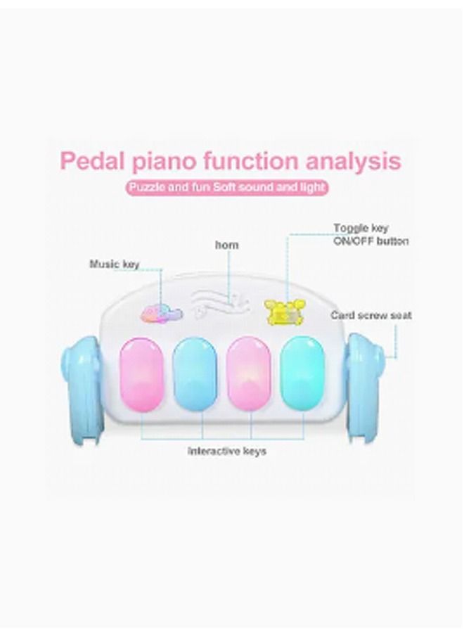 3 in 1 Baby Musical Lighting Portable Lightweight Soft Comfortable Pedal Piano Gym Fitness Mat for Baby Crawling Activity Rug Toy 76x58x45 cm