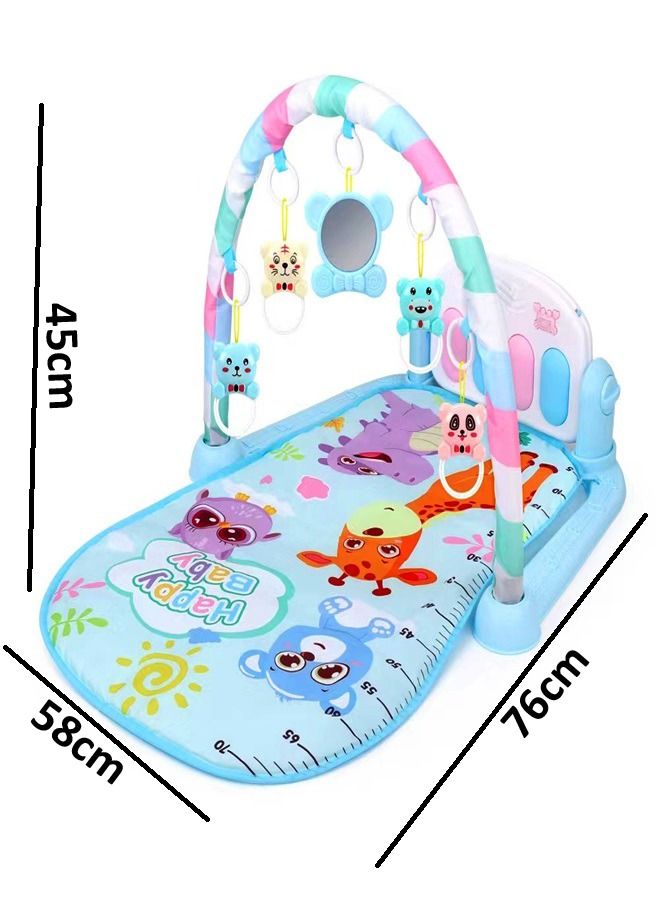 3 in 1 Baby Musical Lighting Portable Lightweight Soft Comfortable Pedal Piano Gym Fitness Mat for Baby Crawling Activity Rug Toy 76x58x45 cm