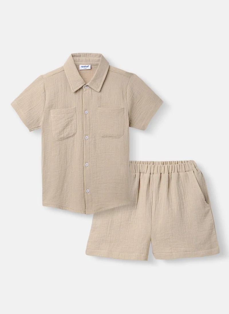 Nautinati Boys’ Shirt and Shorts Set | Front Pocket Shirt | Clothing Set for 2-10 Years