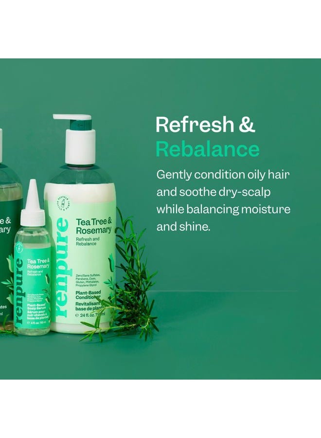 Renpure Plant Based Tea Tree and Rosemary Refresh and Rebalance Conditioner - Soothes Dry Scalp - Delivers Moisture and Shine - Gentle Formula - Dye Free - Recyclable, Pump Bottle Design - 24 fl oz - Image 2
