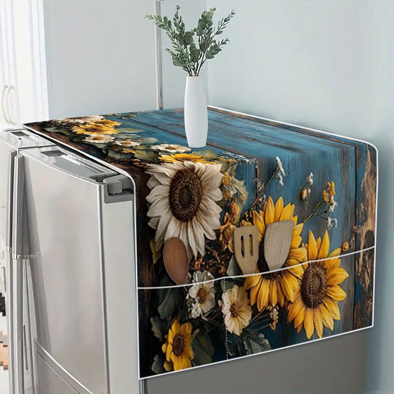 Vintage Floral Forest Refrigerator Cover Cloth With Storage Bag 53x130cm For Single And Double Door Models - Image 1