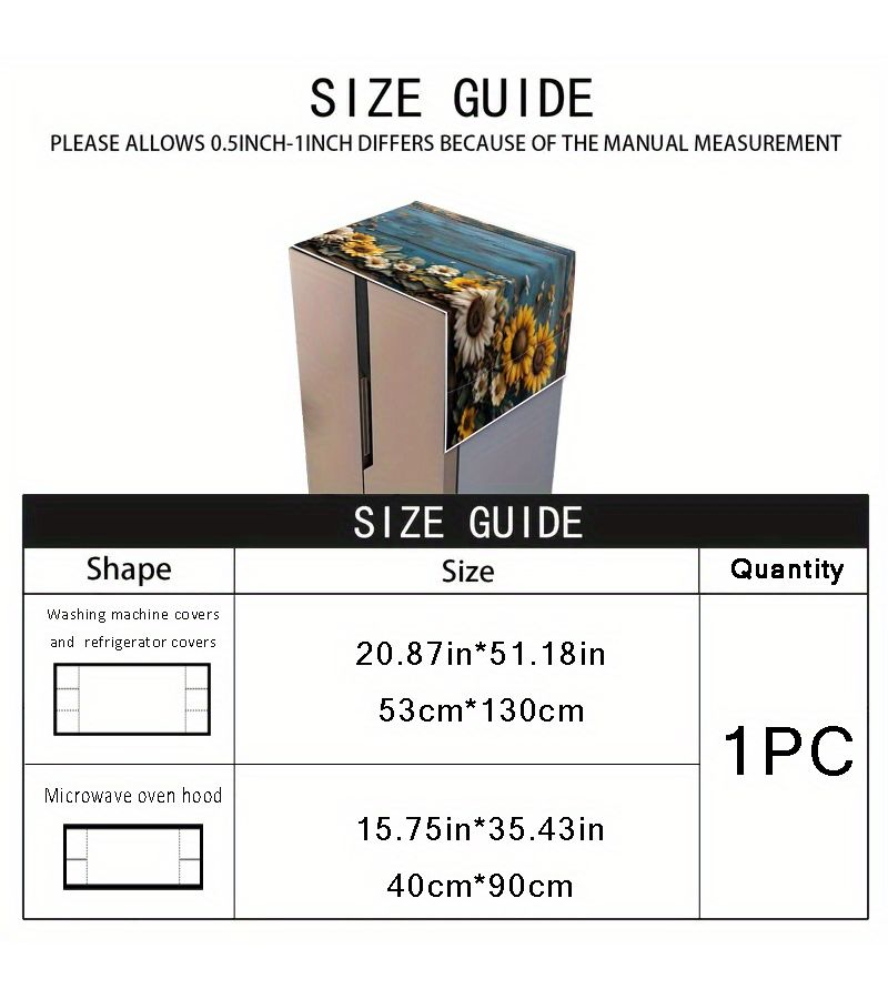 Vintage Floral Forest Refrigerator Cover Cloth With Storage Bag 53x130cm For Single And Double Door Models - Image 4