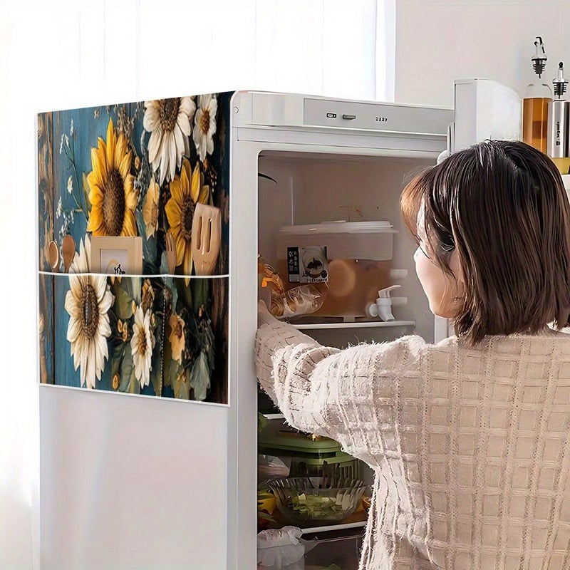 Vintage Floral Forest Refrigerator Cover Cloth With Storage Bag 53x130cm For Single And Double Door Models - Image 2