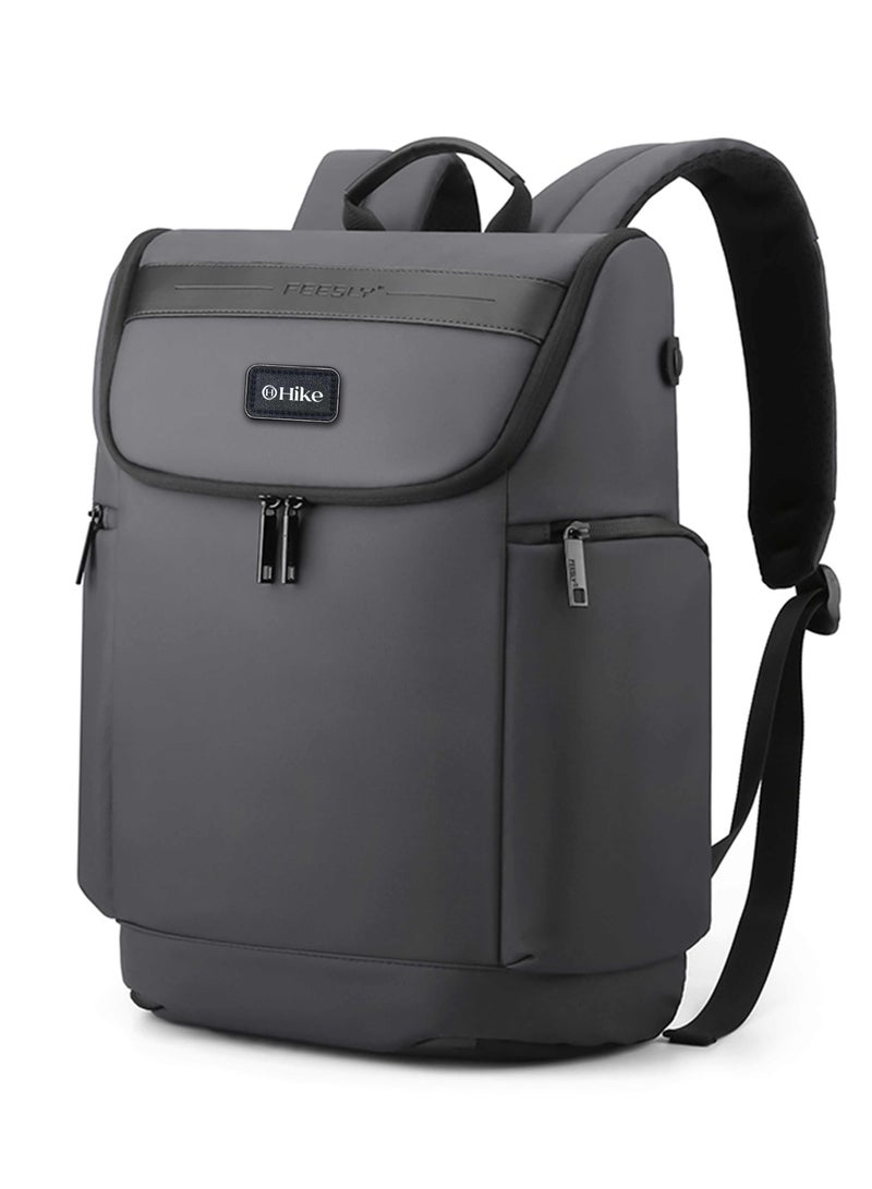 هايك Hike 16 Inch Durable Laptop Backpack Waterproof Business Casual Daypack for Men Women in Travel Office School College, HK2205-Grey - Image 1