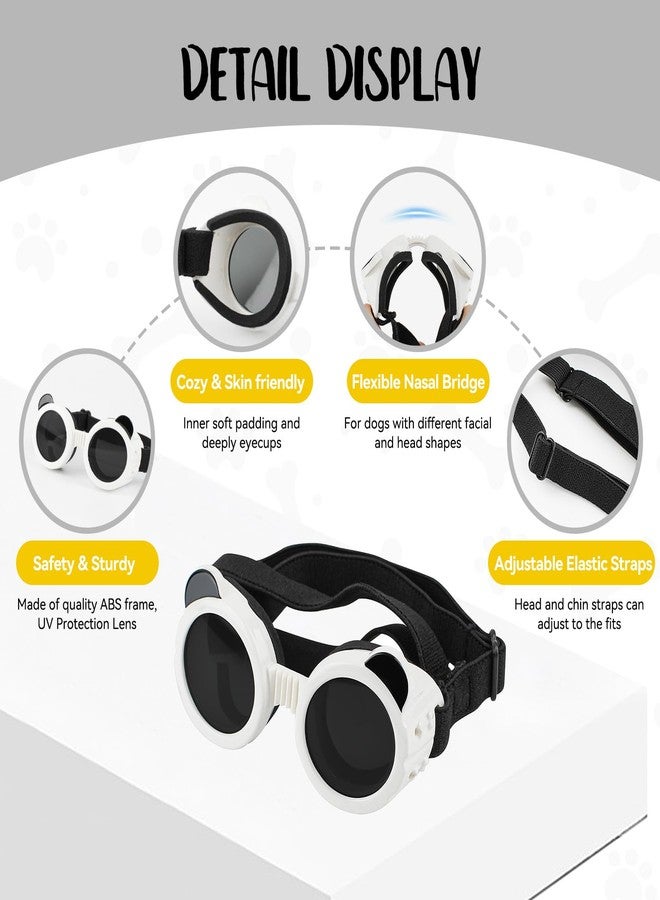 Billionchains Extra Small Dog Helmet with Cute Dog Goggles, Protects Eyes & Head from Impact, Ideal for Puppy Riding/Outdoor Activities/Halloween Cosplay, White - Image 5