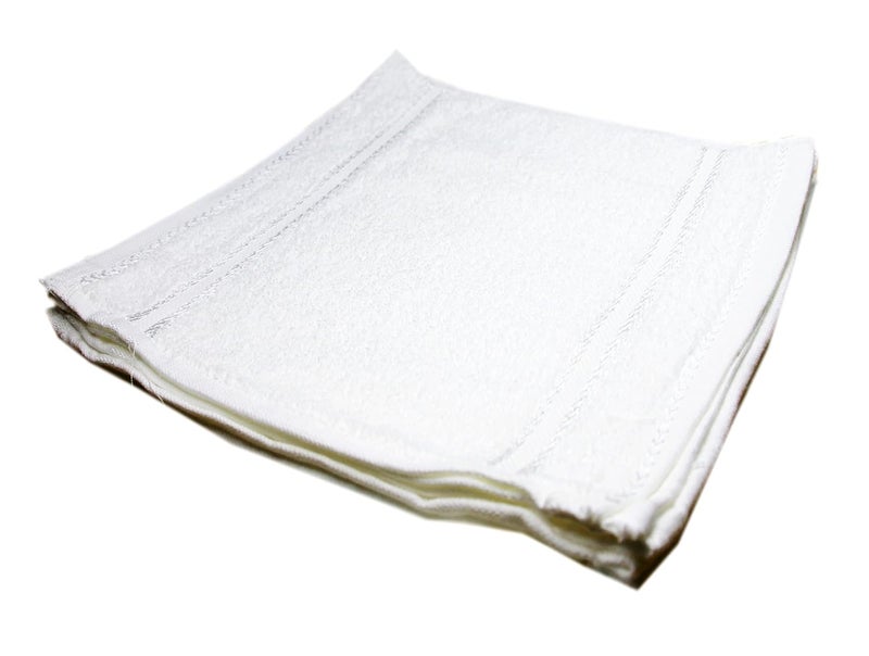 Very Soft Very Soft KS Collection Love Touch Big Size Fresh Loom 300 GSM 100 Cotton Hanky Face Towel Handkerchiefs 12X12 Inch_Solid White_10 Pieces - Image 2