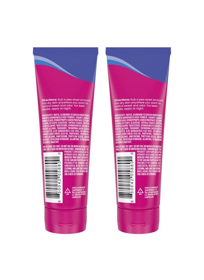 Lume - Lume Whole Body Deodorant Plus Sweat Control - Smooth Cream Tube - 72 Hour Odor And Sweat Control - Baking Soda Free, Skin Loving - 3.0 ounce (Pack of 2) (Soft Powder) - Image 1