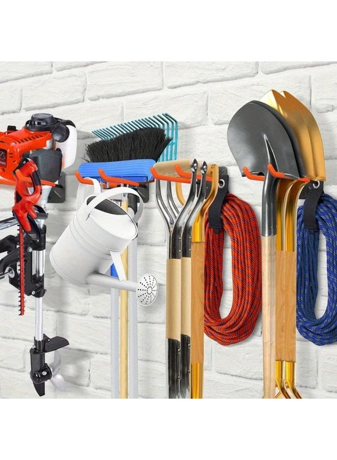 Orange Wall Mounted Garage Storage Hook for Garden Tools Metal Shovel Rake Organizer - Image 3