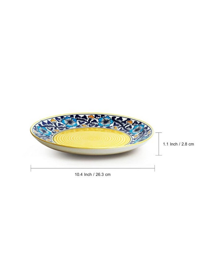 ExclusiveLane ExclusiveLane 'Badamwari Bagheecha' Ceramic Dinner Plates Set of 2 Ceramic Plates for Dinner (10 Inch, Microwave Safe Plates & Dishawasher Safe) |Dinner Plates Ceramic Plates Set of 2 Serving Plates - Image 5