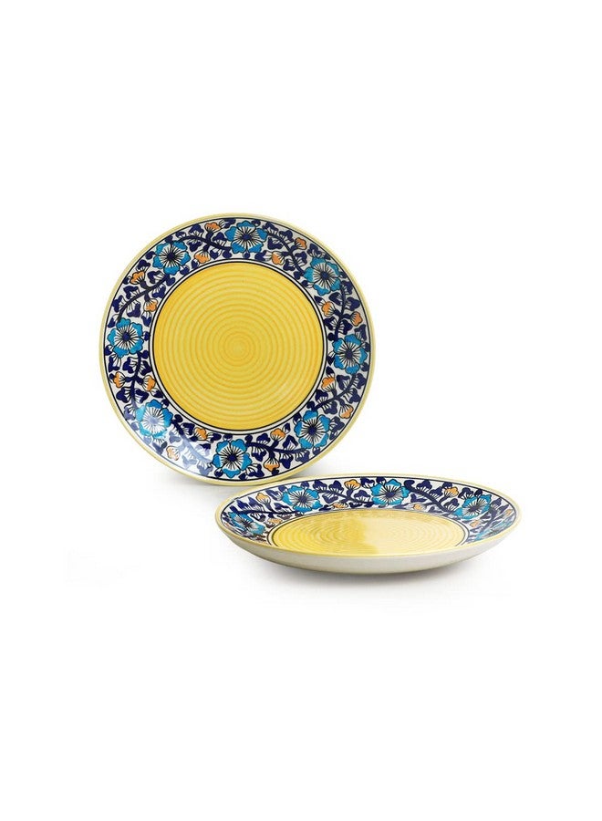 ExclusiveLane ExclusiveLane 'Badamwari Bagheecha' Ceramic Dinner Plates Set of 2 Ceramic Plates for Dinner (10 Inch, Microwave Safe Plates & Dishawasher Safe) |Dinner Plates Ceramic Plates Set of 2 Serving Plates - Image 2