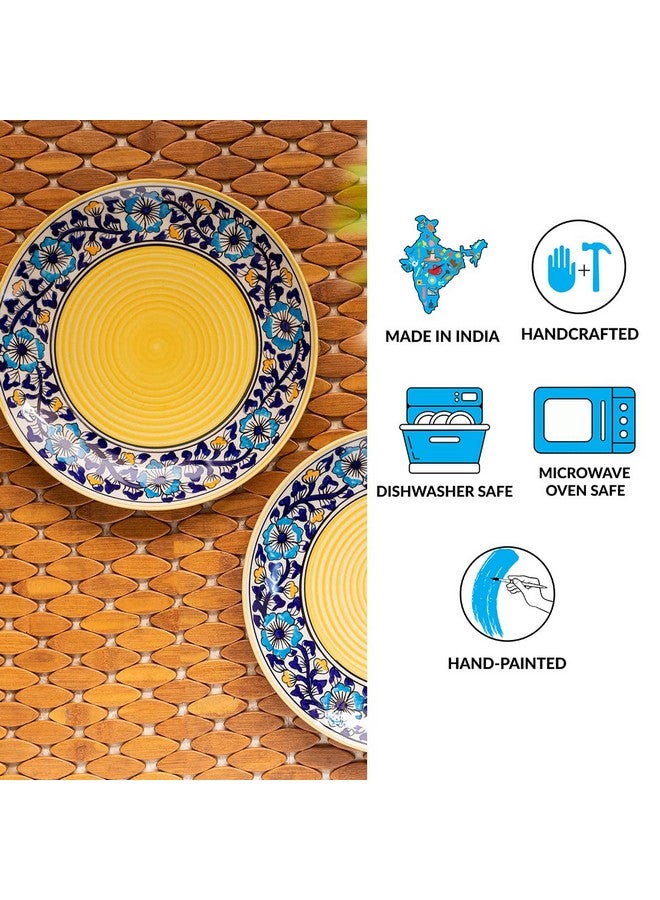 ExclusiveLane ExclusiveLane 'Badamwari Bagheecha' Ceramic Dinner Plates Set of 2 Ceramic Plates for Dinner (10 Inch, Microwave Safe Plates & Dishawasher Safe) |Dinner Plates Ceramic Plates Set of 2 Serving Plates - Image 4