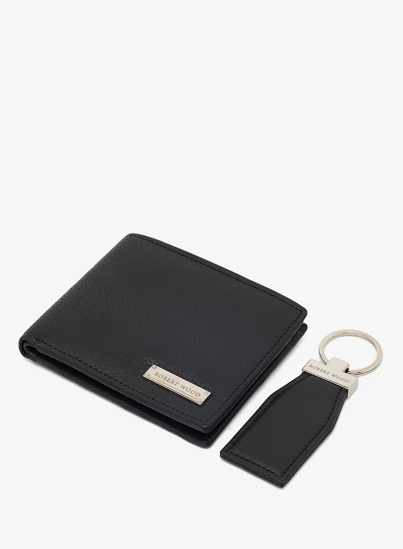 Robert Wood  Genuine Leather Wallet and key ring gift set for Men | Best Price UAE