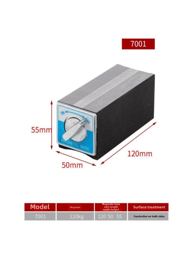 Switch Type Magnetic Seat Wire Cutting Magnetic Watch Seat Bottom Seat Magnet Seat Magnetic Watch Seat V-shaped Iron 1-way-Color:12t (120x50x55) Grinding Top Aluminum Alloy Switch  - Image 1