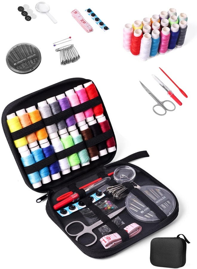 Sewing Kit with Case Portable Sewing Supplies for Home Traveler, Adults, Beginner, Emergency, Contains Thread, Scissors, Needles,Measuring Tape - Best Deal Finder