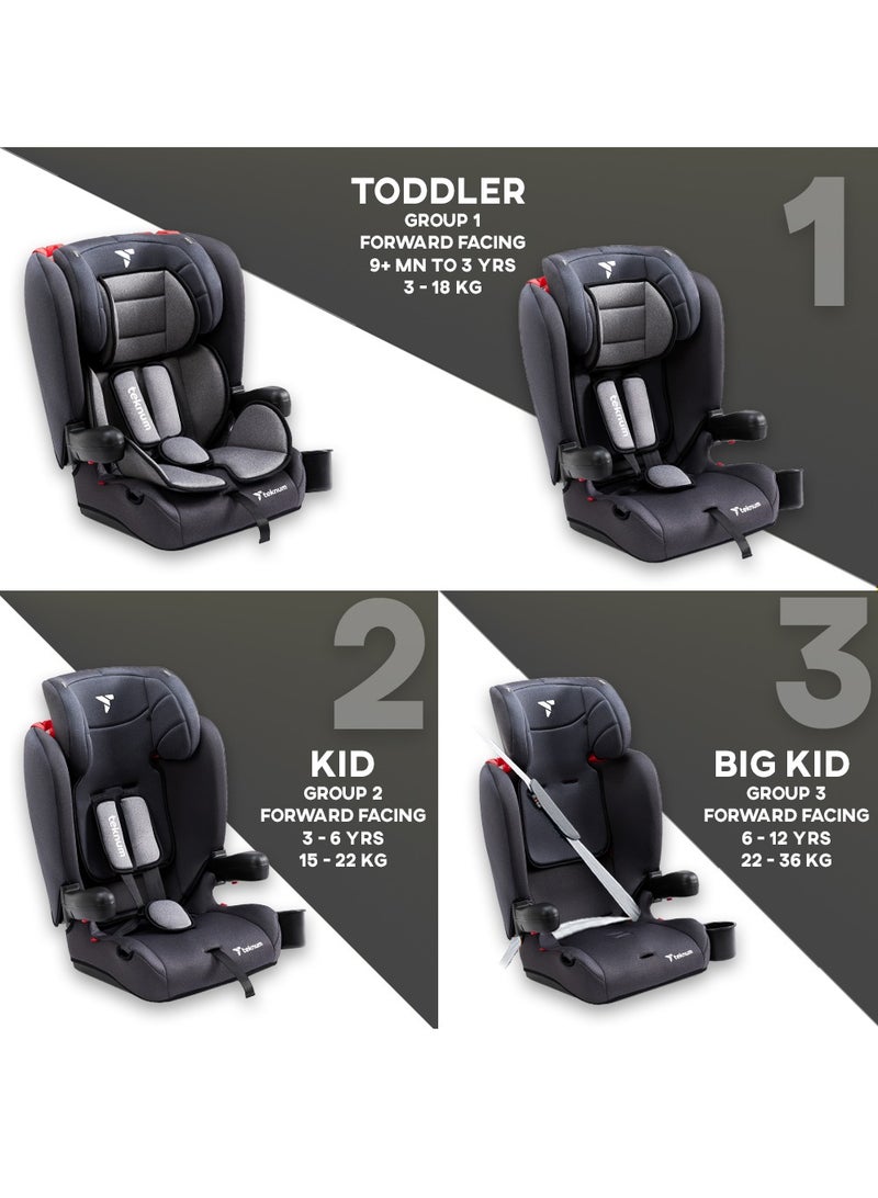 TEKNUM Pack And Go Foldable Car Seat With Ace Diaper Bag - Grey - Image 5