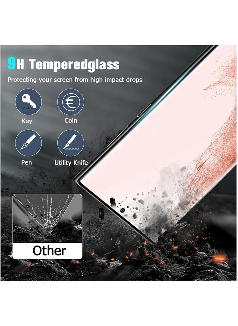 Generic - 4 Pack for Samsung Galaxy S23 Ultra 9H Hardness Tempered Glass Screen Protector and Camera Lens Protector, 3D Full Coverage, Fingerprint Unlock - Image 1